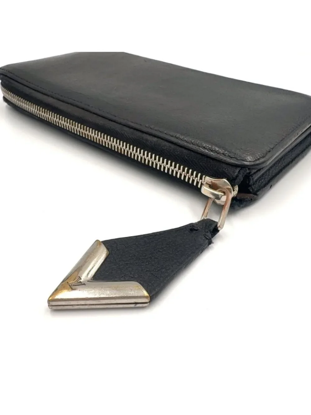 Louis Vuitton Portefeuille Comet Parnassea Leather Black L-Shaped Zipper Wallet